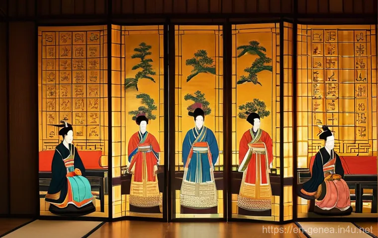 고구려 왕족 족보 - **Prompt:** A majestic scene set within the grand royal court of Goguryeo during its Golden Age, spe...