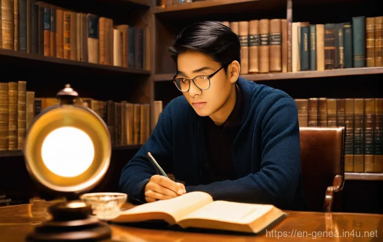 온라인 족보 사이트 - **Prompt 1: A Moment of Ancestral Discovery**
    "A person in their late 20s, with a thoughtful and...