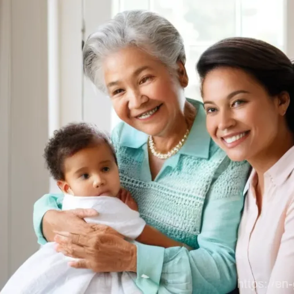 북한 성씨 체계 - **Prompt:** A warm and inviting scene depicting a multi-generational family portrait. Grandparents, ...
