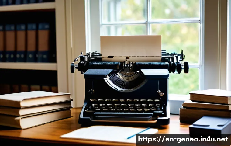 족보 연구 방법 - A cozy home office scene featuring a middle-aged genealogist surrounded by dual computer monitors di...