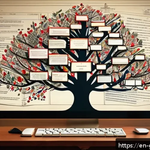 족보 위조 사례 - A detailed digital illustration of a diverse family genealogy tree on a computer screen, showing int...